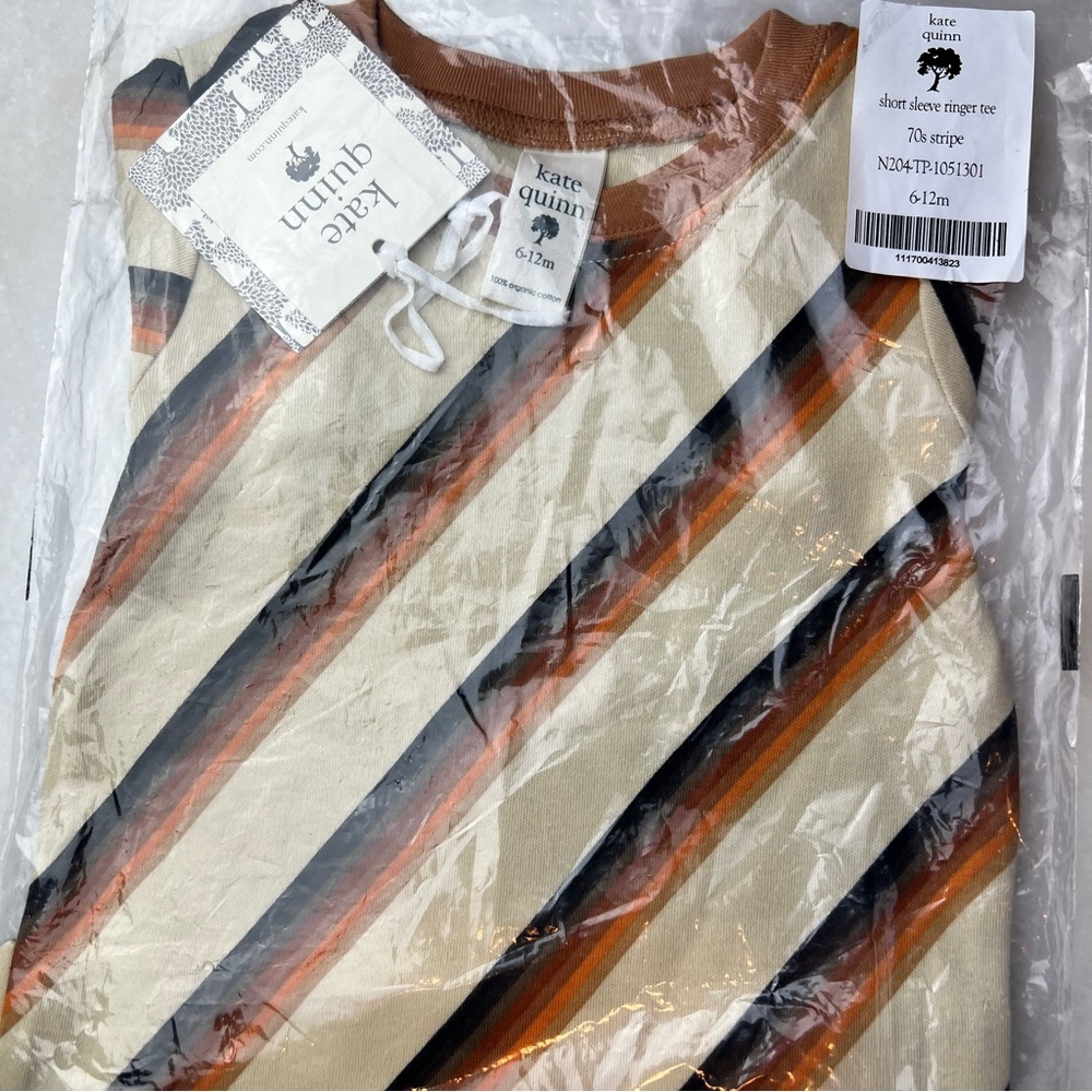 Kate Quinn 70’s Ringer Tee Retro Stripe NWT 6-12 m